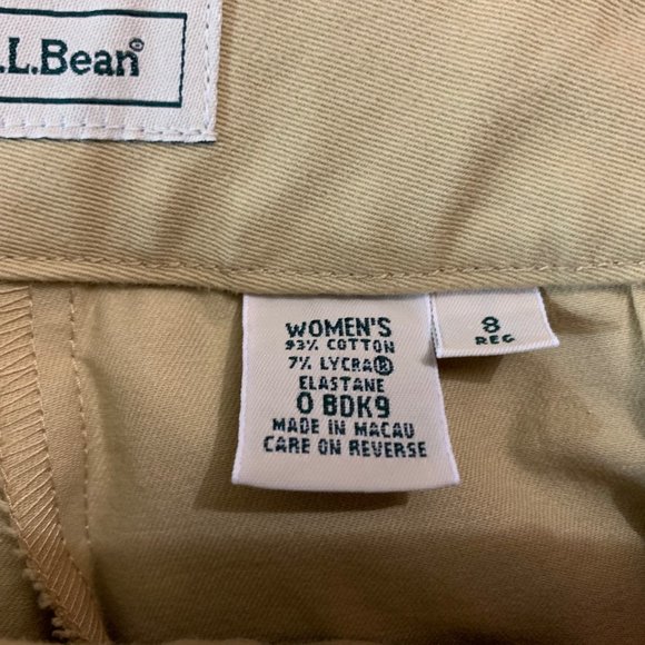 L.L.Bean  Women's size 8 Tan Side Zip Pants - Picture 6 of 6